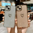 thumbnail image 5 of Compatible with iPhone 13 Glitter Plating Love Heart Case, Cute Luxury Electroplated Bling Sparkly Glitter Shiny Case for Women Girls Soft TPU Shockproof Camera Protective Back Cover Silver, 5 of 6