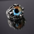 thumbnail image 5 of Gothic Punk Devil Evil Eye Rings, Open Adjustable Crystal Dragon Eagle Claw Locomotive Biker Ring for Men Party Gifts, 5 of 5