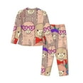 thumbnail image 2 of Uemuo Cute Lamas Pattern Womens Pajama Sets,PJ Set for Women,Pajamas for Women Logo,Long Sleeve Pajama Set for Women,Soft Long Sleeve Top With Pants-X-Large, 2 of 9