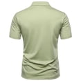 thumbnail image 4 of ZCFZJW Golf Shirts for Men Big and Tall Regular Fit Casual Summer Short Sleeve Lapel Collar Button Down Plain Tees Shirt Trendy Color Splicing Tops Green XXL, 4 of 9