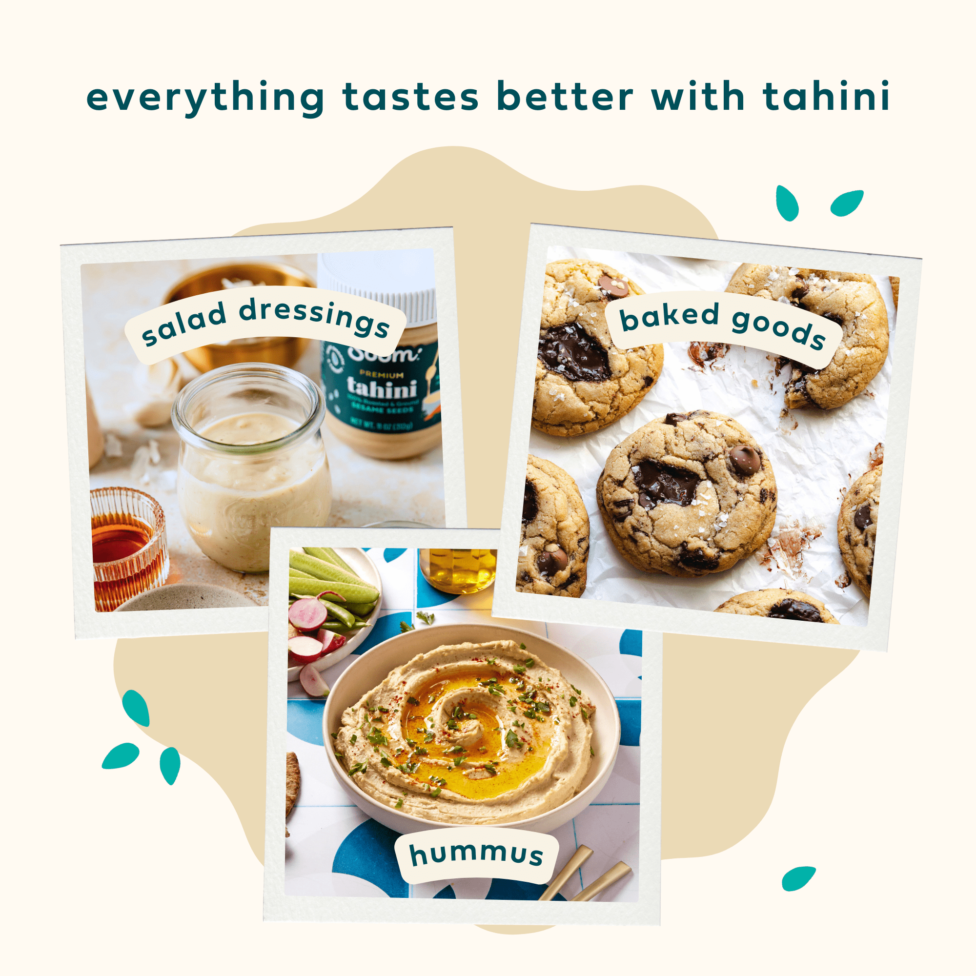 Soom Foods Premium Tahini, Creamy Sesame Seed Paste Spread for Hummus, Nut-Free, 11oz Jar
