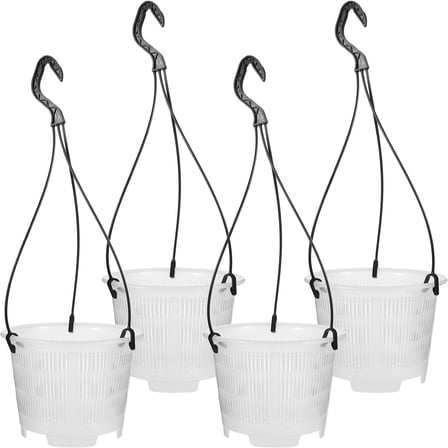 RENACLIPY Hanging Orchid Pots Plastic Plant Baskets for Decoration, 4 Sets Outdoor Indoor
