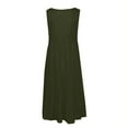 thumbnail image 5 of Viadha Sun Dresses for Women Casual Fashion Holiday Summer Solid Color Sleeveless Party Beach Dress, 5 of 6