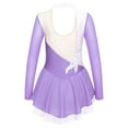 thumbnail image 4 of MSemis Kids Girls Sequins Floral Ballet Lyrical Dance Costume Long Sleeve Figure Ice Skating Dresses, 4 of 4