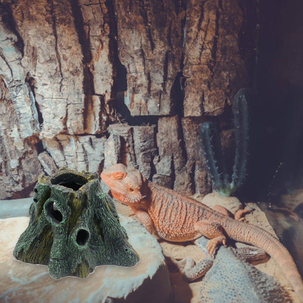 Geemin 2pcs Reptiles Hideaways Cave Shelter Hidings Turtles House Terrariums Fish Tanks