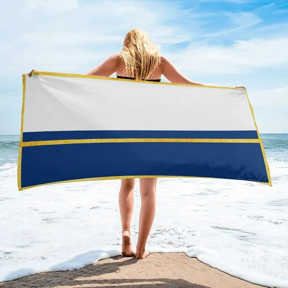 Navy Blue Stripes Fashion Bath Towel for Bathroom Swimming Microfiber Beach Towel Soft Quick-drying