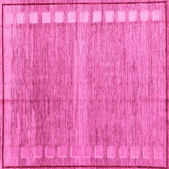 Ahgly Company Indoor Square Oriental Pink Modern Area Rugs, 4' Square
