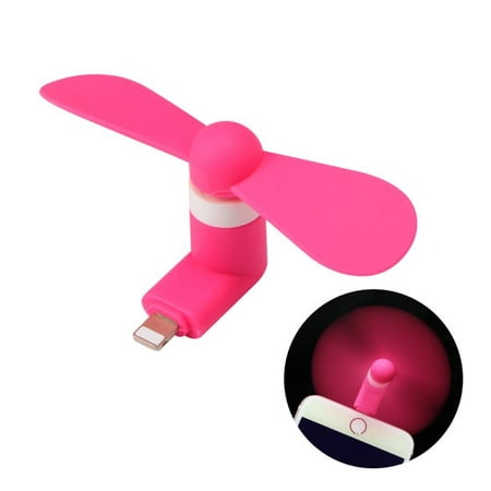 Mini Portable USB Fan Compatible with Apple iPhone 13 12 Pro Max mini 11 Max XS Max Xr X 8 7 6 5 S Plus Pink