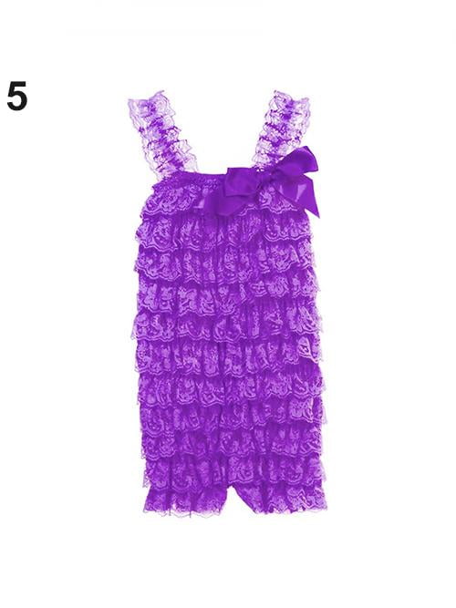 Girls/' Cutie Bowknot Lace Ruffle Petti Toddler Baby Sling Romper Jumpsuit Pretty