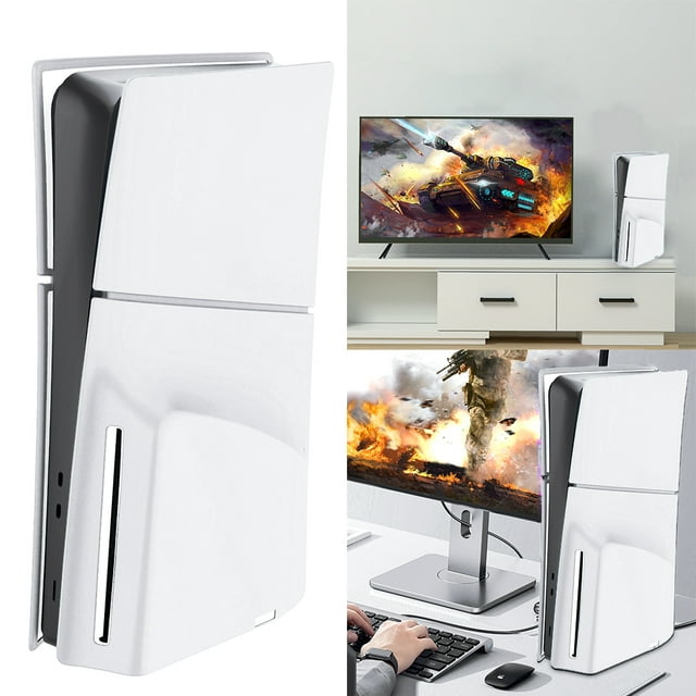 Cubierta Piel Silicona Cubierta Placa Frontal A Prueba Polvo para PS5 Slim Disc Edition (blanco)