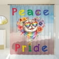 thumbnail image 3 of Peace Love Pride Scottish Fold with Rainbow Sunglasses LGBT LGBTQ+ Shower Curtain Cat Lover Kitten Owner Gifts Waterproof Bathroom Bathtub Curtain - 01004, 3 of 5