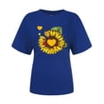 thumbnail image 4 of USSUMA Plus Womens Tops Dressy Casual Crewneck Short Sleeve Women's Shirts and Blouses Sunflower Print T-Shirts for Women Trendy Comfy Graphic Tees Teenager Basic Tunic Top Summer Beach, 4 of 4