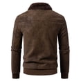 thumbnail image 3 of Men's Commuter Casual Fall Winter New Thick Faux Fur Collar Jacket, Plush Lining Warm Coat, Stylish Outerwear for Men, 3 of 9