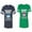 Men Navy / Women Green, variant on Dady Mama Shark Matching Couple Cotton Jerseys (Men Navy / Women Black) (Men S / Women S)