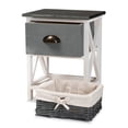 thumbnail image 3 of Baxton Studio Garridan Grey and White Finished Wood 1-Drawer Storage Unit, 3 of 10