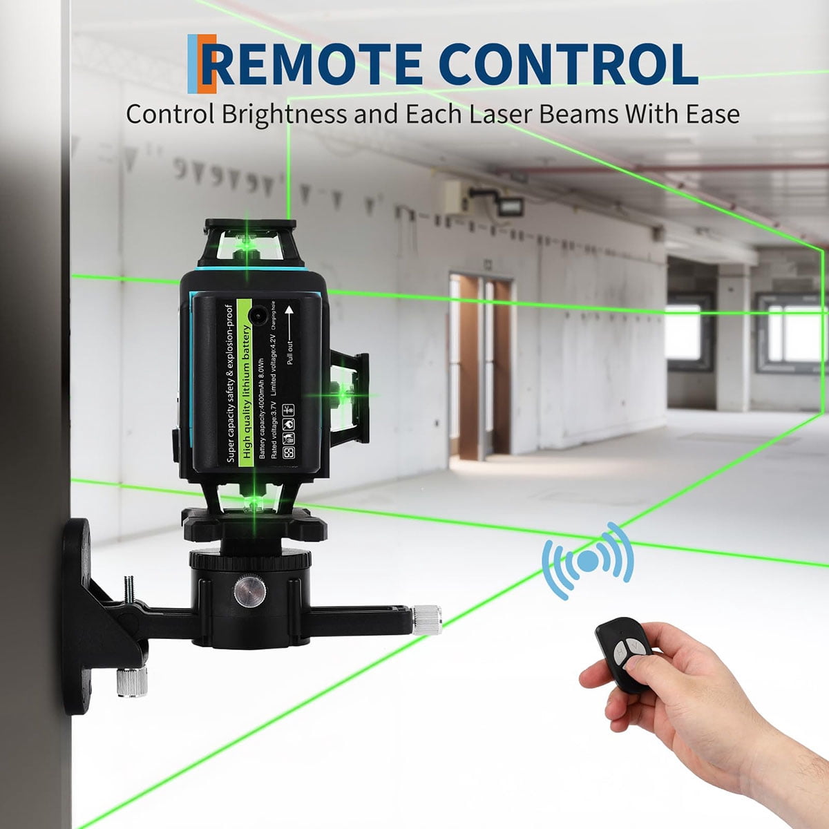 Ataucjin  Laser Level, Green Laser Level with Tripod, 4×360° Self Leveling & Manual & Pulse Mode, 16-Line Laser Tool for Construction, Home Renovation, Picture Hanging