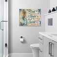 thumbnail image 2 of Mermaid Wall Art Motivational Mermaid Canvas Prints Painting Ocean Theme Little Sea Life Pictures Framed Artwork Home Decor for Bathroom Dining Living Room 16"x12", 2 of 6