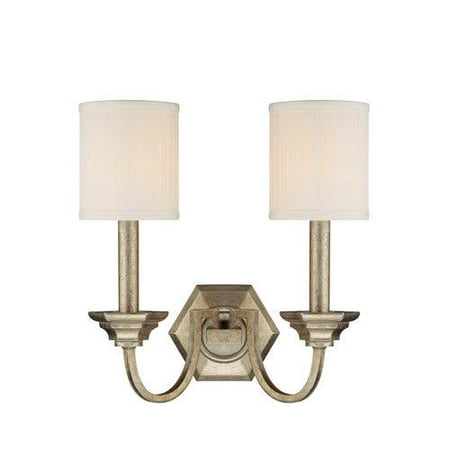 Capital Lighting Fifth Avenue Two Light Wall Sconce Winter Gold Finish With Pleated Fabric Shade Capital Lighting Fifth Avenue Two Light Wall Sconce Winter Gold Finish With Pleated Fabric Shade