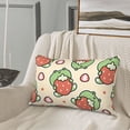 thumbnail image 5 of Sikiie Frog Hold Strawberry Print Plush Pillow Cover, Wrinkle-proof and Stain-resistant Pillow Protector without Pillow Core, Home Decoration-20"x30", 5 of 6