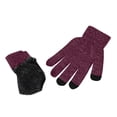 thumbnail image 3 of Winter Beanie Hats Scarf with Gloves Warm Knit Themal Gloves Long Scarf Set Men's Winter Warm Plus Velvet Thick Hat Scarf Neck Solid Color Screen Gloves Three Piece Set Hat Wine, 3 of 4