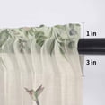 thumbnail image 5 of Hummingbird Valance Curtains for Kitchen/Living Room/Bathroom/Bedroom Window, Rod Pocket Small Topper Half Short Window Curtains Voile Sheer Scarf, Sage Green Botanical Leaf Vintage Botanical 42"x18", 5 of 8