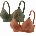 thumbnail image 2 of Ashirexll Bras for Women no Underwire 2 Pack Solid Color Sports Bra High Stretch Adjustable Straps and Push Up Cups Everyday Wear, 2 of 7
