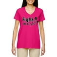 thumbnail image 4 of Fight Like a Girl Signature Women's V-Neck T-Shirt - Hot Pink [M], 4 of 6