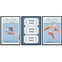 Set Of 3 Black And White Cheetah Wall Art, Fashion Cheetah Poster Canvas Prints, Disco Ball Decor For Family Bedroom Dormitory Room