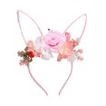 thumbnail image 1 of Diadema con diseño de orejas de conejo para decoración de flores, accesorios de fotografía para cosplay, cumpleaños y fiestas de Pascua., 1 of 8
