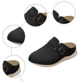 thumbnail image 5 of Rokment Orthopedic Wedges Mules and Clogs for Women 2026 Spring Summer Comfortable Fashion Suede Buckles Closed Toe Walking Sandals Casual Arch Support High Heel Dressy Half Slippers Black Size 6, 5 of 8