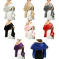 thumbnail image 6 of Wedding Dance Ball Women Satin Shawl Girls Evening Party Banquet Prom Stylish Decorative Scarf Solid Color Decor Black, 6 of 7