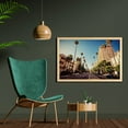 thumbnail image 2 of Urban Wall Art with Frame, Street in Beverly Hills CaliforniPalm Trees Houses Famous City Photo, Printed Fabric Poster for Bathroom Living Room, 35" x 23", Pale Blue Peach Green, by Ambesonne, 2 of 2