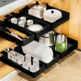 thumbnail image 3 of Pull-Out Cabinet Organizer - Slide-Out Drawers for Kitchen and Bathroom, Adjustable Sizes (Large, Medium, Small), Under Sink Storage, Easy Adhesive Installation, 3 of 7