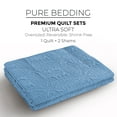 thumbnail image 7 of Quilt Set Full/Queen Size Sky Blue - Oversized Bedspread - Soft Microfiber Lightweight Coverlet for All Season - 3 Piece Includes 1 Quilt and 2 Shams, Geometric Pattern, 7 of 7