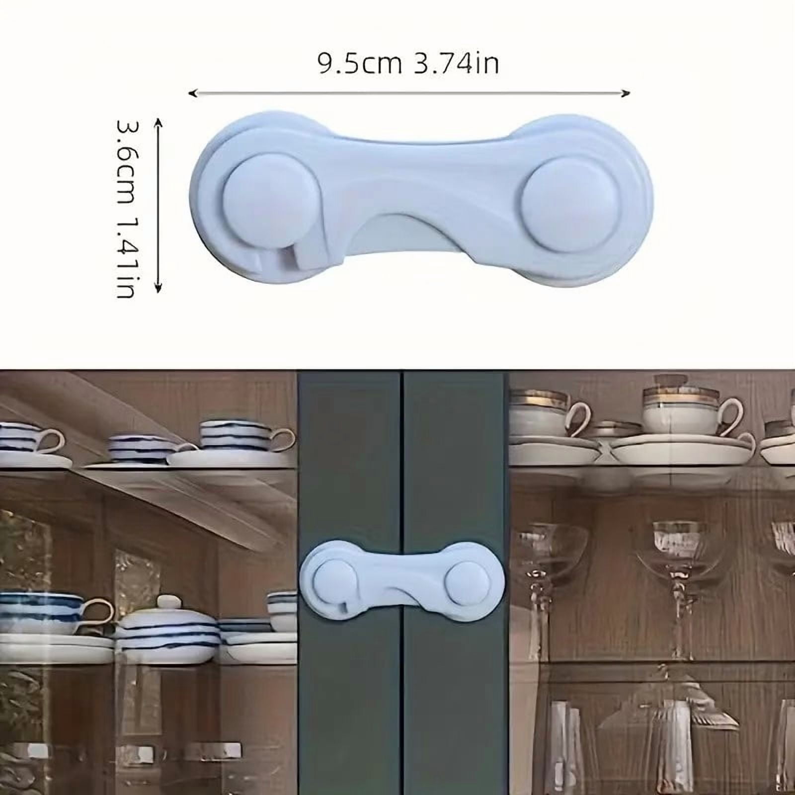 7pcs Heavy-Duty White Plastic Safety Lock Set - Easy Installation for Fridge, Cabinet, Pantry Door & Kitchen Appliances