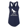 thumbnail image 2 of Wild Bobby, Unstoppable T Rex Funny, Pop Culture, Women Racerback Tank Top, Navy, Large, 2 of 4