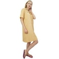 thumbnail image 2 of Bimba Women's Nightwear Beige Shirt Short Sleeve Dress With Pockets Sleepwear-10, 2 of 5