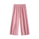 thumbnail image 1 of Odeerbi 2-11 Años Niñas Pantalón Largo de Seda de Verano Color Sólido Con Cintura Elástica, 1 of 3