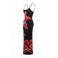 thumbnail image 5 of Dresses,Floral Print Maxi Dress,Strappy Stretchy Summer Dress with High Slit Back,Soft Polyester Beach Casual Long Dress, 5 of 9