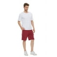 thumbnail image 6 of Satankud Men's Casual Cargo Shorts Classic Relaxed Drawstring Stretch Elastic Waist Beach Shorts with 5 Pockets WineRed-40, 6 of 7