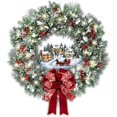 thumbnail image 1 of Escultura giratoria de Papá Noel y muñeco de nieve, árbol de cristal de Navidad, pegatina de pasta de ventana, decoración del hogar para fiesta de año nuevo de invierno, 20x30cm, 1 of 4