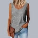 thumbnail image 2 of Camisa gris para mujer,Blusa informal sin mangas con lentejuelas y cuello redondo, de poliéster, corte holgado y cómodo, para uso diario, sopatenor, 2 of 8