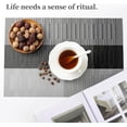 thumbnail image 6 of Placemats Set of 4 - Heat Resistant Non-Slip Place mats for Dining Table, Washable Durable PVC Vinyl Woven Table Mats（Grey Stripe, 4）, 6 of 18