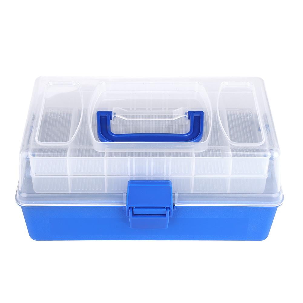 Peahefy Fishing Tackle Storage Box,3 Layers Plastic Fishing Tackle