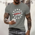 thumbnail image 2 of Men's Holiday Print Round Neck Short Sleeve Top Casual Sports Top, Size M-3XL, 2 of 5