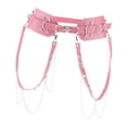 thumbnail image 2 of facefd Ceinture Punk pour Femmes Harnais en Cuir Ceinture Grand Réglable Métal Rose, 2 of 9