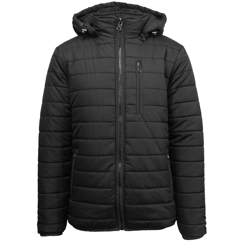 Galaxy by Harvic - Men's Heavyweight Puffer Jacket With Contrast Color ...