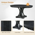 thumbnail image 6 of 5 Piece Round Dining Table Set, TUANLUO Dining Room Set with Extendable Table and 4 Upholstered Chairs, Wood Dining Table Set for 4, Farmhouse Dining Table Set for Dining Room Apartment, Black, 6 of 10