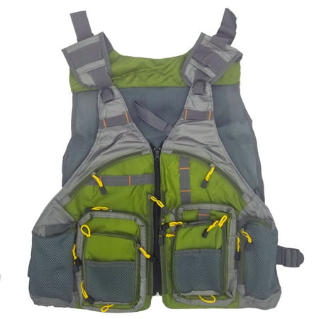 Ascent Adjustable Lightweight Adult Unisex Fishing Vest Pack One Size Tan