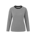 thumbnail image 7 of XUNKUSGA Womens Striped Tops Casual Loose Long Sleeve Crewneck Pullover Top Fashion Drop Shoulder Oversized Tunic Tops Comfortable Soft Fall Sweatshirt for Daily Wear XL, 7 of 7